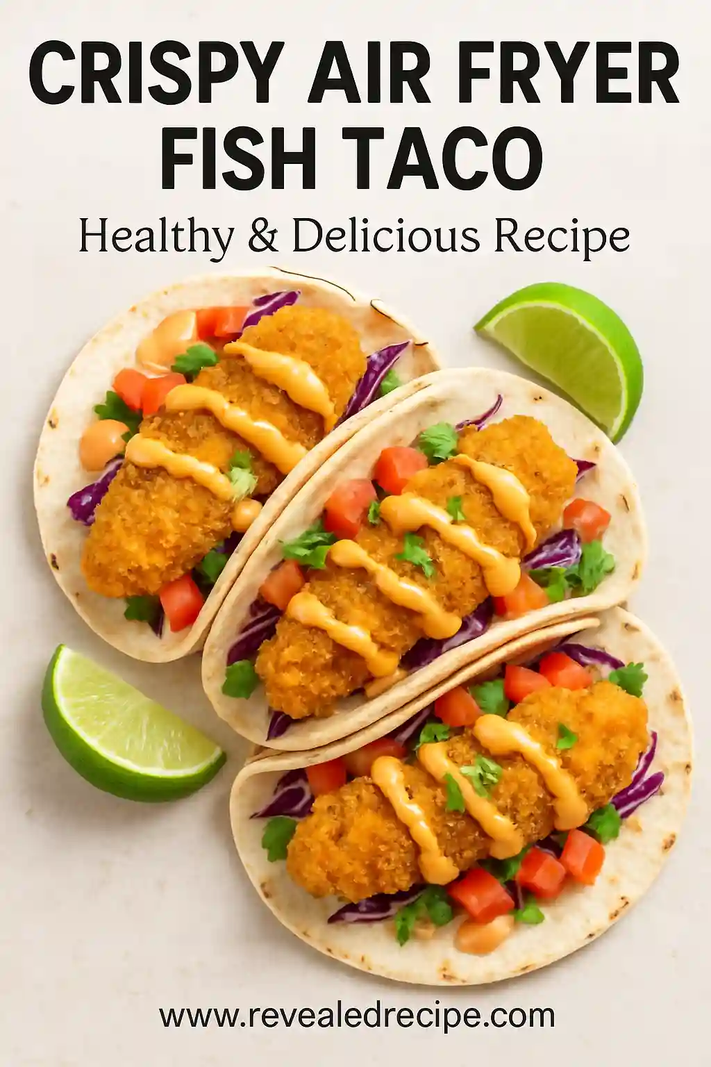 Recipe card for air fryer fish tacos