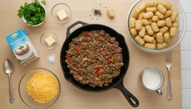 Tater Tot Casserole ingredients