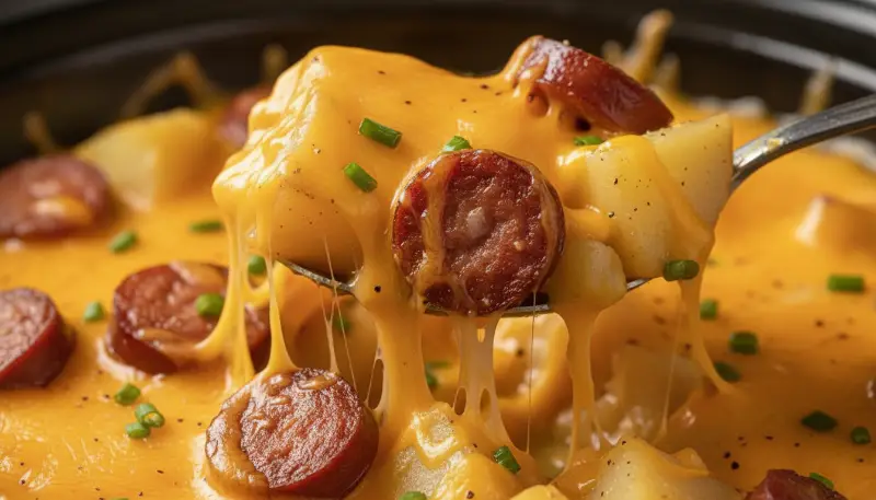 Crockpot Cheesy Potatoes and Kielbasa  ingredients
