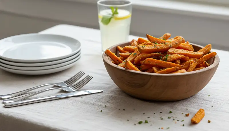 Easy Sweet Potato Fries (healthy) close up details
