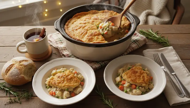 Slow Cooker Chicken Pot Pie close up details